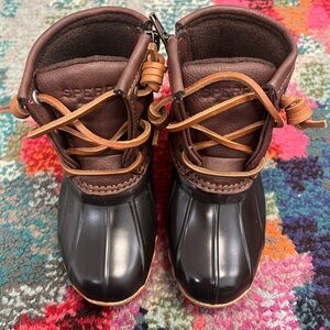 Sperry Kids Dark Brown and Black Boots